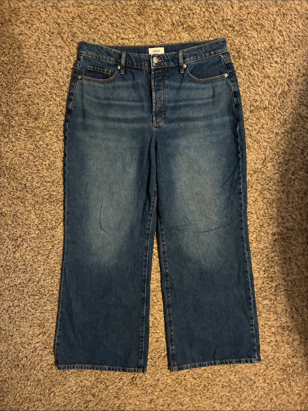 Rivete high rise relaxed wide leg jeans -size 30P